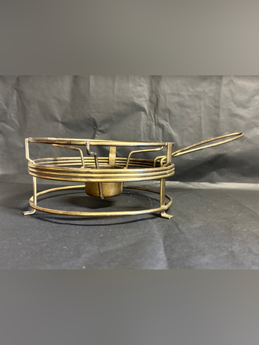 Vintage 1970s Italian Brass Buffet Coffee Carafe Chafing Warmer Stand